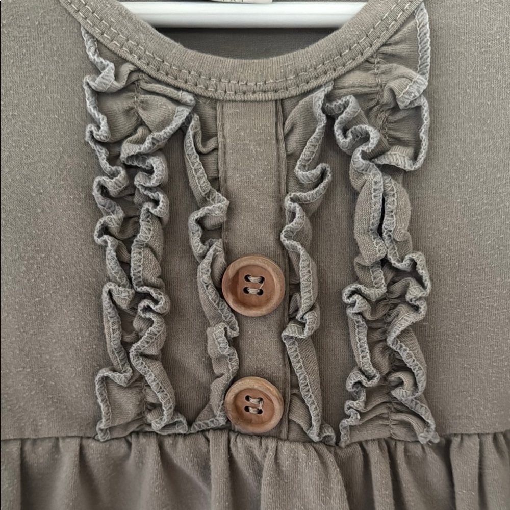 Gray Ruffled Kids Top - Picture 2 of 5